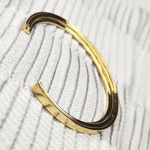 5 for $25! Stella Valle F Initial Gold Tone Cuff Bracelet